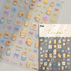 Cute Mango Dog Puppy Bear Bichon Blueberries Strawberry Cake Fruit Juice Desserts Corgi Adhesive Nail Art Sticker Manicure Decal (Online Order Only)