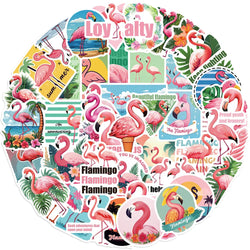 Flamingo Stickers Set - Cute Cartoon Decals for Phone, Notebook, Suitcase, Helmet, Fridge, Wall, Kids Toys (Online Order Only)