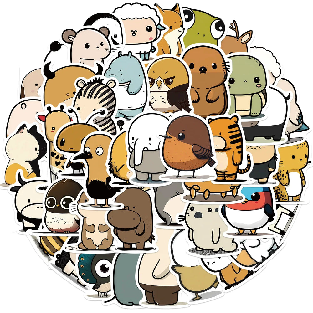 Cute Animal Graffiti Stickers for Suitcase, Skateboard, Laptop, Phone, Car - 10/30/50pcs (Online Order Only)