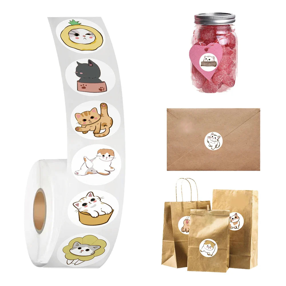 100-500pcs Cartoon Animals Sealing Sticker DIY Laptop Decals Decoration Sticker Reward Gift Toys Stationery (Online Order Only)