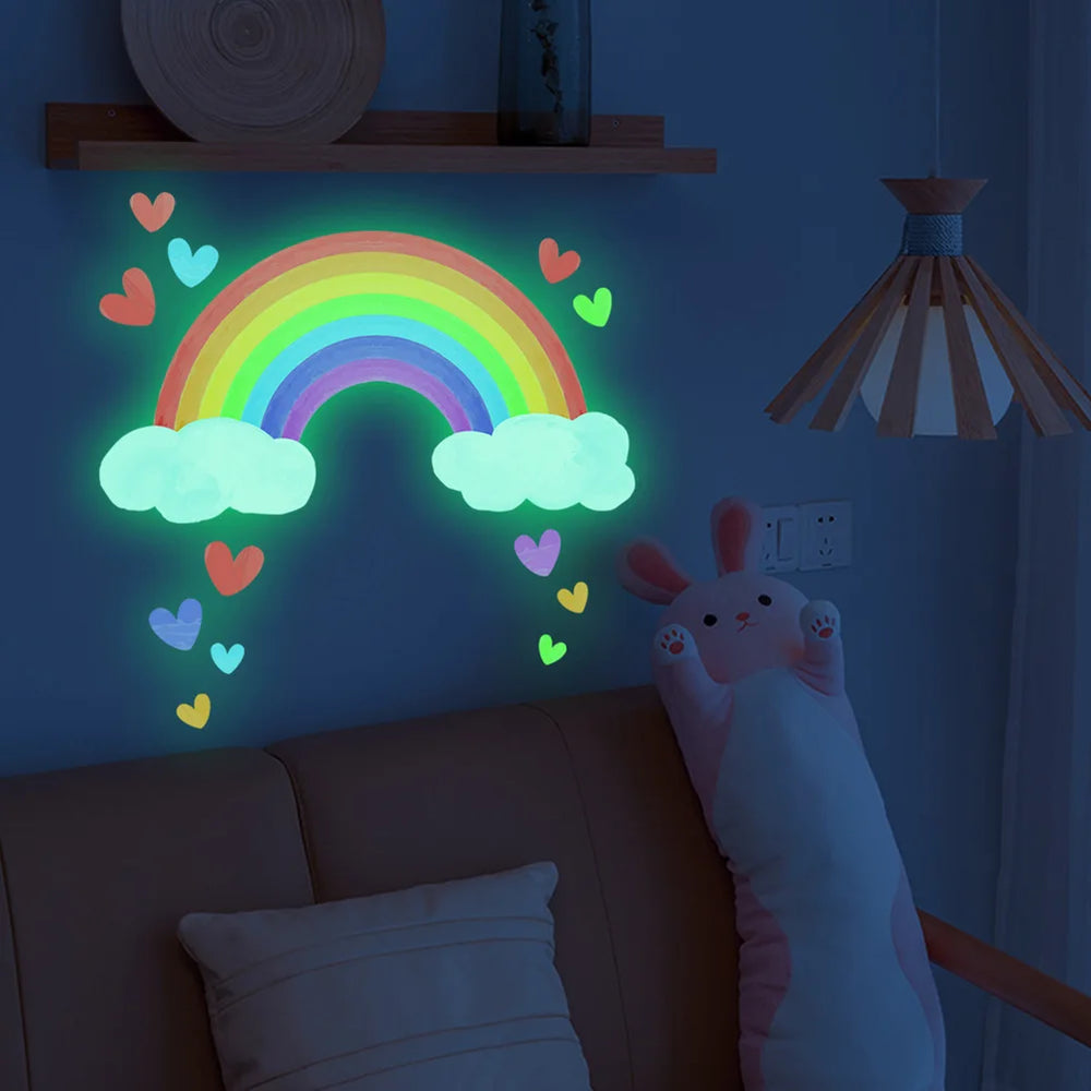 Glow in the Dark Rainbow Cloud Wall Stickers for Kids Room Decor (ONLINE ORDER ONLY)