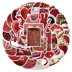 Aesthetic Red Stickers Vintage Cartoon Decals for Laptop Phone Suitcase Notebook (ONLINE ORDER ONLY)