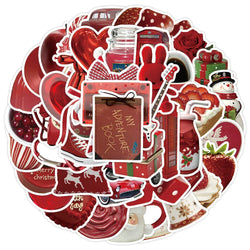 Aesthetic Red Stickers Vintage Cartoon Decals for Laptop Phone Suitcase Notebook (ONLINE ORDER ONLY)