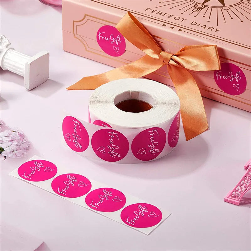 500/pcs Wholesale 5 Color Thank You Stickers Free Gift Gift Box Packaging Decorative Self-adhesive Label Stationarty (ONLINE ORDER ONLY)