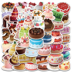 50PCS Pink 3D Kawaii Cake Stickers for Scrapbooking, Motorcycle, Car, Stationery, Kids Toy (Online Order Only)