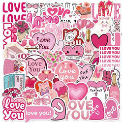 50pcs Cartoon Love Stickers for Laptop, Phone, Water Bottle, Suitcase, Stationery, Refrigerator (Online Order Only)