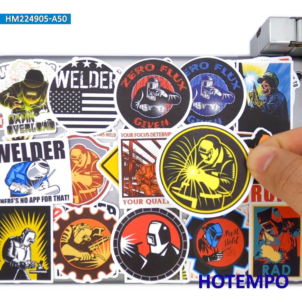 20/30/50Pieces Welding Worker Decals Funny Welder Pattern Retro Stickers for Luggage Motorcycle Bike Phone Laptop Helmet Sticker (ONLINE ORDER ONLY)
