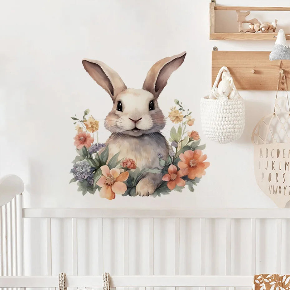 Cartoon Rabbit Wall Stickers for Kids Room Decor (Online Order Only)