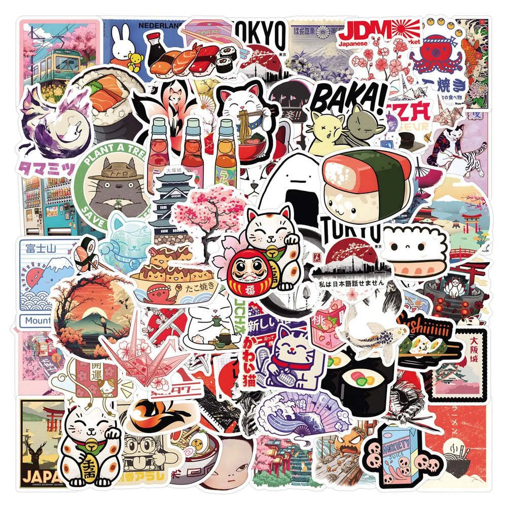 Cartoon Series Sticker Pack: DIY Fridge Laptop Luggage Skateboard Graffiti (Online Order Only)