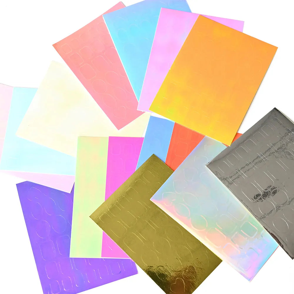 10/11/16Pcs Vibrant Aurora Holographic Nail Foils Ice Cube Cellophane Laser Jewelry Candy Nail Stickers Chameleon Manicure Decor (ONLINE ORDER ONLY)