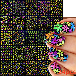 30pcs 3D Daisy Design Nail Art Sticker Set Acrylic Sanding Colorful Floral Decals Self-Adhesive Nail Art Supplies DIY Manicure * (ONLINE ORDER ONLY)