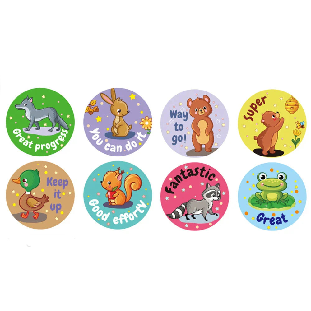 100-300pcs NEW Kids' Motivational Stickers Cute Animal Reward Sticker Friendly Campus Office Classification Self-adhesive label﻿ (ONLINE ORDER ONLY)