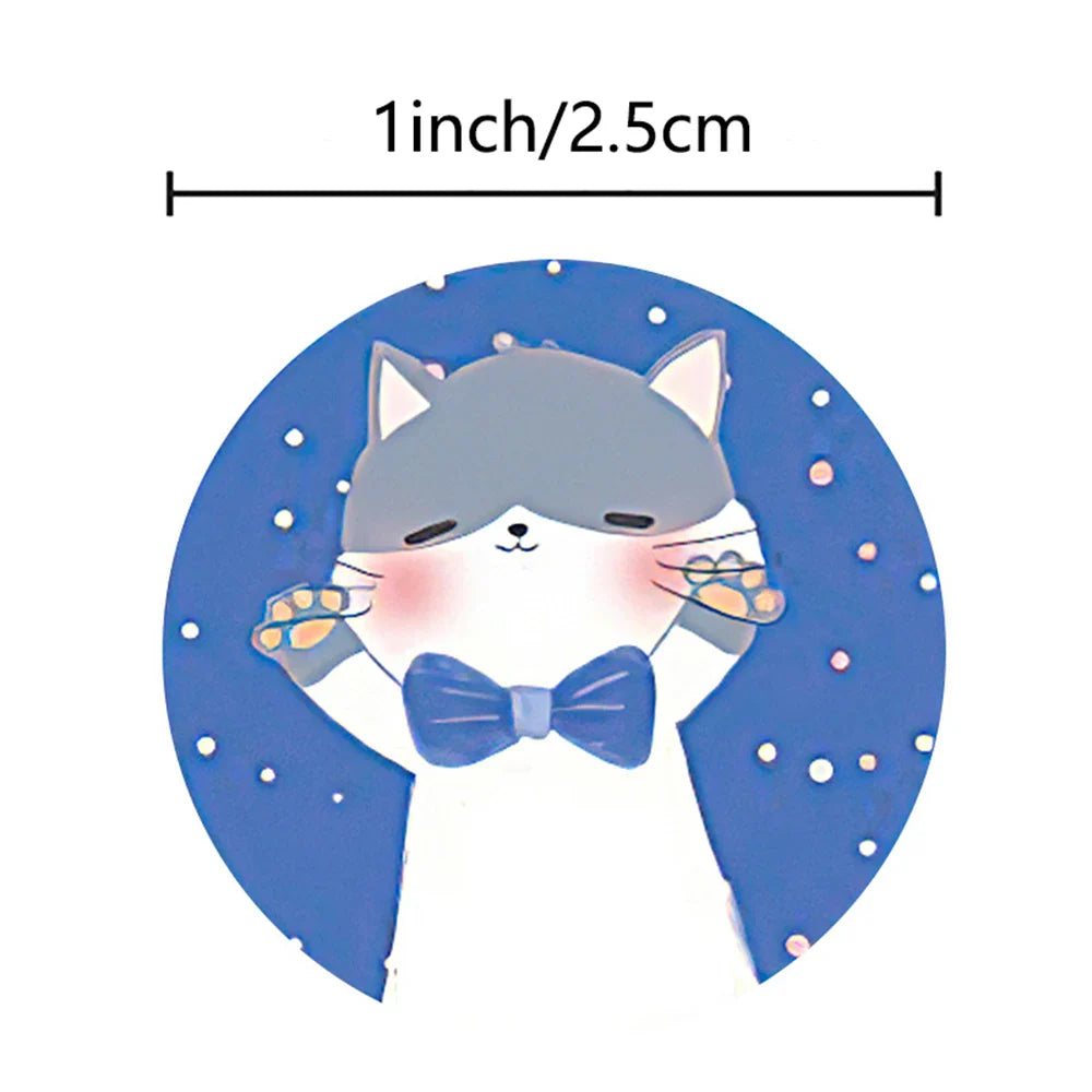100-500pcs 1 inch Cat Sticker kids Reward Sticker Gift Decoration Label Teacher Encouragement Student Stationery Stickers (ONLINE ORDER ONLY)