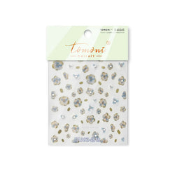 Retro Flowers Petal Pearl Rhinestones Halo Dyeing Chic Daisy Vintage Gold Foil  Floral Designs Nail Art Stickers Manicure Decals (ONLINE ORDER ONLY)