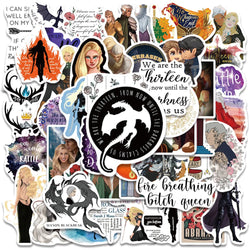 50pcs Aesthetic Retro Cartoon Throne Of Glass Novel Stickers Water Bottle Sticker Luggage Laptop Guitar Waterproof Vinyl Decals (ONLINE ORDER ONLY)