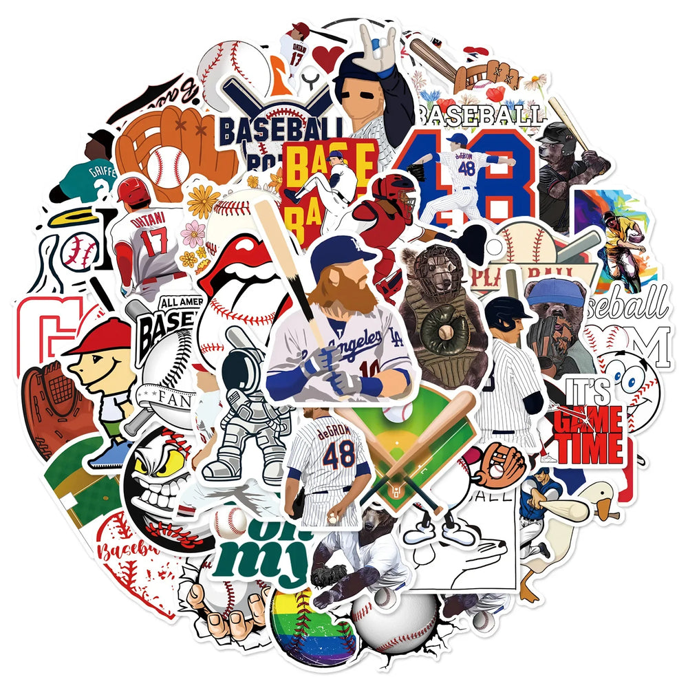 Graffiti Baseball Stickers Decals for Water Bottle Laptop Phone Suitcase Helmet (Online Order Only)