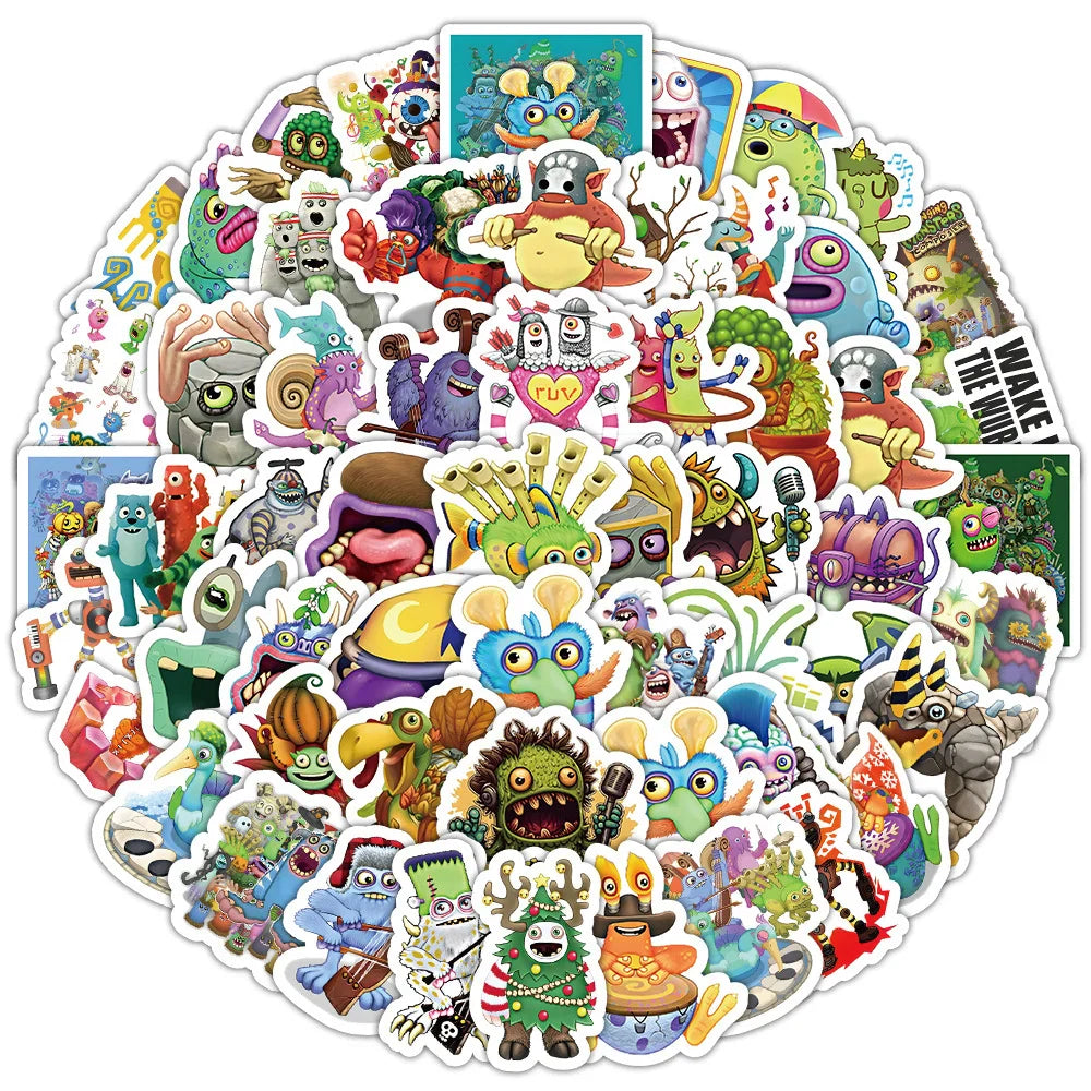 10/30/50/100pcs Game My Singing Monster Anime Stickers Decals Laptop Phone Notebook Guitar Skateboard Cool Waterproof Sticker (ONLINE ORDER ONLY)