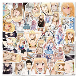 50pcs My Dress-Up Darling Anime Stickers for Luggage, Water Bottles, Phones, Laptops, Cars, Scooters, Refrigerators (Online Order Only)