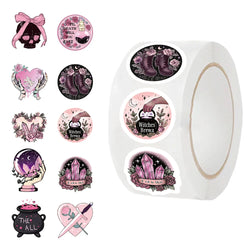 500pcs/roll Reward Pink Gothic Stickers Encourage Stickers for Kids School Teacher Supplies Kids Classic Toy Gifts Sealing Decor (ONLINE ORDER ONLY)