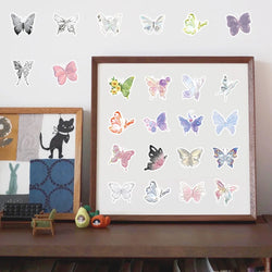 10/30/50PCS Cute Butterfly Stickers Aesthetic Graffiti DIY Waterproof Skateboard Phone Fridge Phone Guitar Bike Graffiti Kid Toy (ONLINE ORDER ONLY)