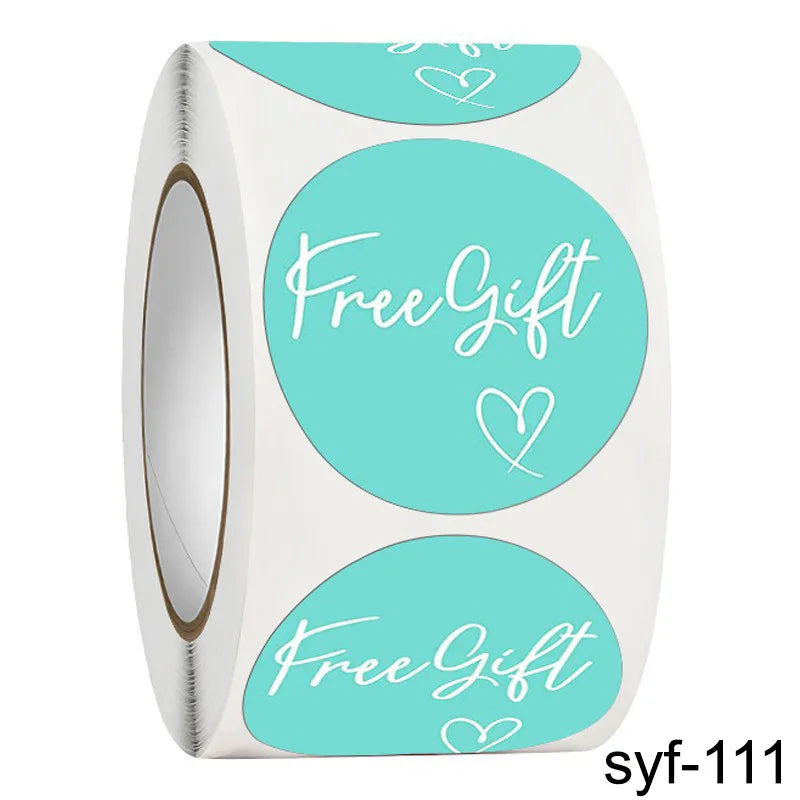 500/pcs Wholesale 5 Color Thank You Stickers Free Gift Gift Box Packaging Decorative Self-adhesive Label Stationarty (ONLINE ORDER ONLY)