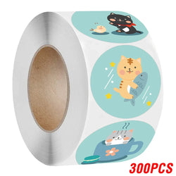 100-500pcs 1inch Cartoon Animal Children Sticker Label Thank You Cute Toy Game Sticker DIY Gift Sealing Label Decoration Supp (ONLINE ORDER ONLY)
