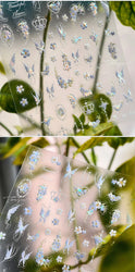 Pretty White Butterfly Flower Wreath Love Heart Crown Corsage Corolla Garland Delicate Adhesive Nail Art Sticker Manicure Decals (ONLINE ORDER ONLY)