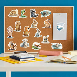 50Pcs Watercolor Animal Illustration Stickers DIY Suitcase Skateboard Laptop Luggage Fridge Phone Car Graffiti Sticker (Online Order Only)