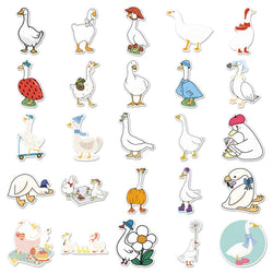 10/30/50PCS Big White Goose Stickers Swan Cartoon Sticker Funny Animal Graffiti Laptop Phone Guitar Car Bike Decals Kids Toys (ONLINE ORDER ONLY)