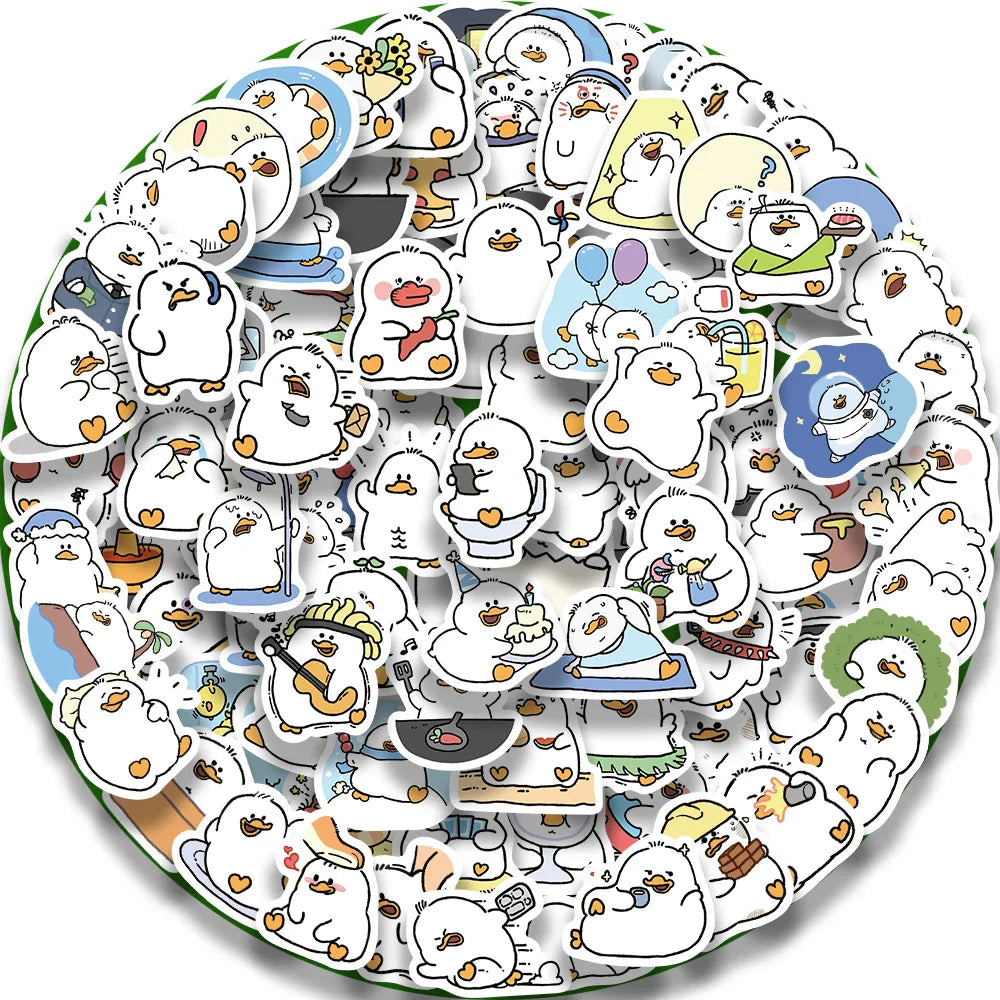 100PCS Cute Simple Duck Sticker For Aesthetic Children's Stationery School Supplies Decoration Scrapbooking for Kids (ONLINE ORDER ONLY)