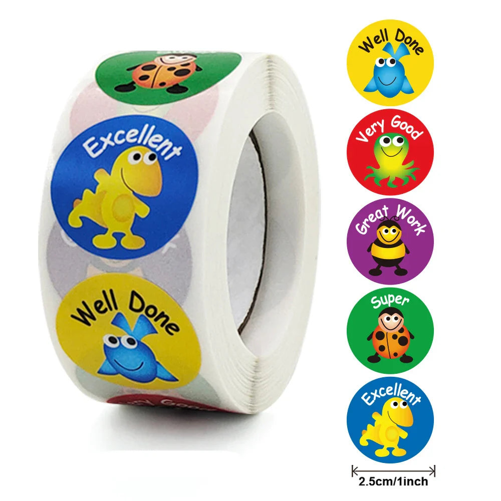 500pcs/roll 1inch Cartoon Animal Children Sticker Label Thank You Cute Toy Game Sticker DIY Gift Sealing Label Decoration 
 (ONLINE ORDER ONLY)