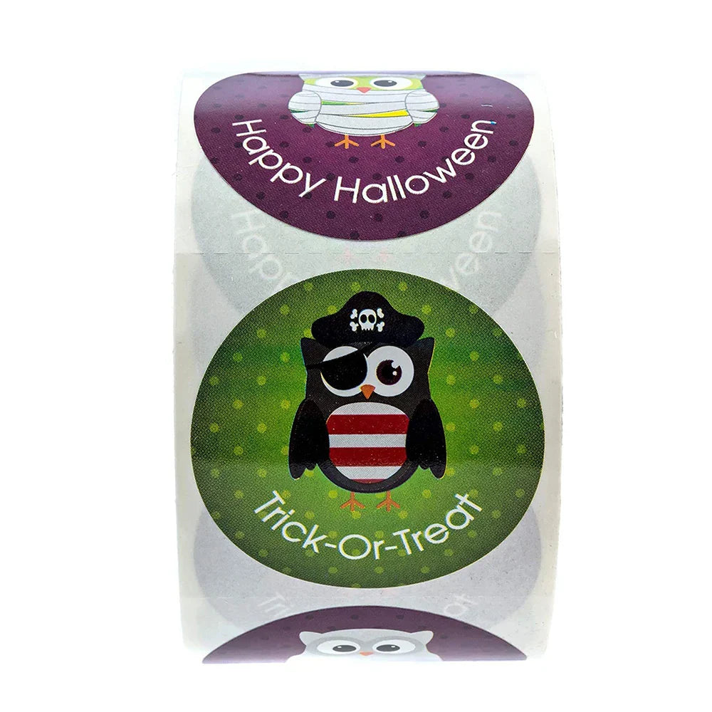 100-500pcs Halloween Decoration Labels Seal Stickers Pumpkin ghost Cat Elf Witch Ghost Sealing Gift Paper Label Sticker (Online Order Only)