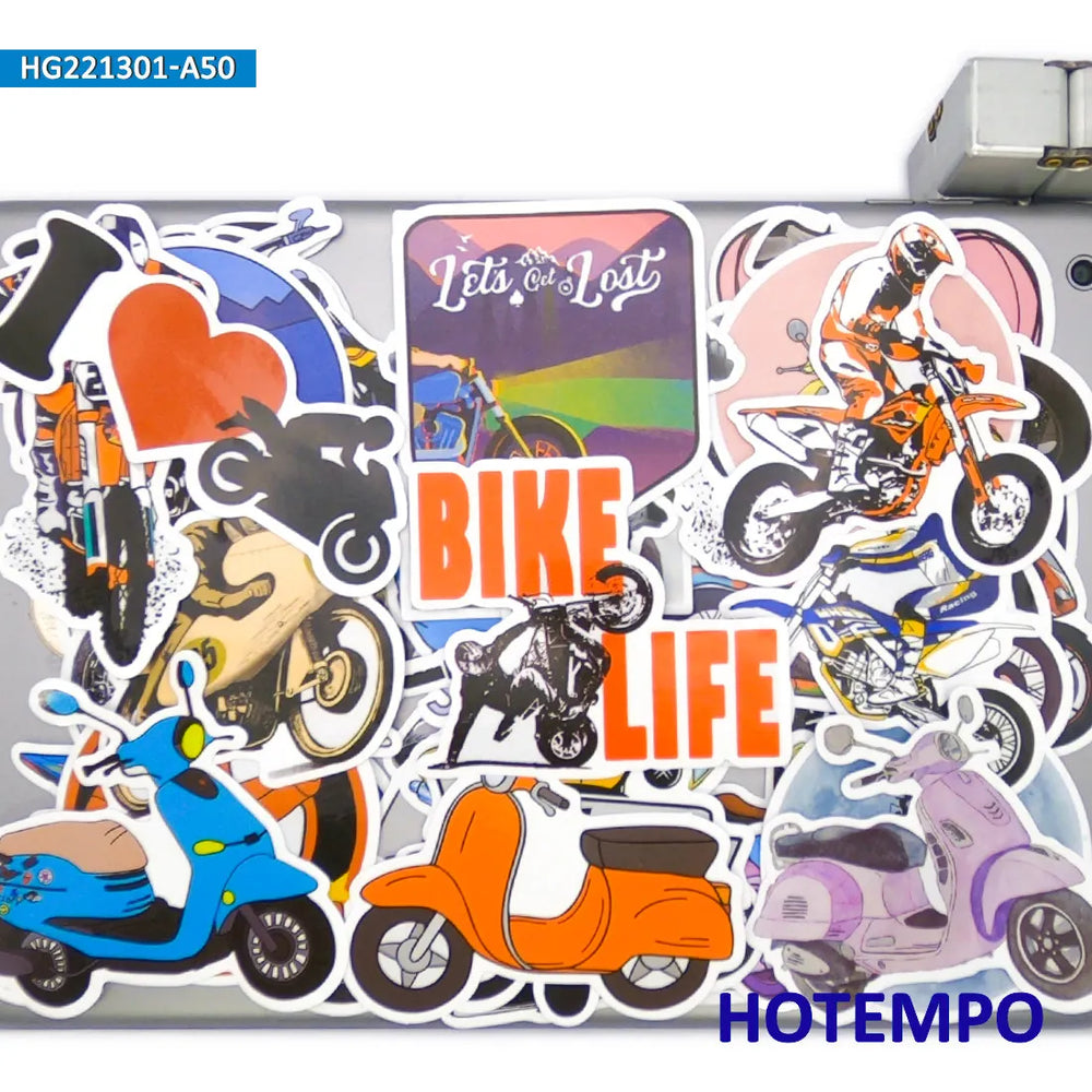 20/30/50Pieces, Motorcycle Stickers, Motorbike Life City Ride Style, Retro Graffiti, for DIY Creative Decoration, Funny Sticker (ONLINE ORDER ONLY)