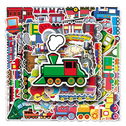 50Pcs Train Cartoon Waterproof Vinyl Stickers for Skateboard Snowboard (Online Order Only)