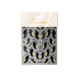 White Black Wings Feather Angel Demon Devil Dreamy Hot Stamping English Letter Adhesive Nail Art Stickers Manicure Tool Decals (Online Order Only)