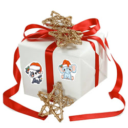 100-500pcs Heterotypic Christmas Themed Animals Stickers 8 Designs 2.5cm/1.0'' DlY Graffiti Holiday Party Decoration Labels (ONLINE ORDER ONLY)