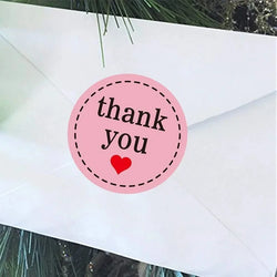 100-500PCS Heart Stickers Thank You Stickers for Business Merci Packaging Stickers Rolling Love for Packaging Decoration (ONLINE ORDER ONLY)