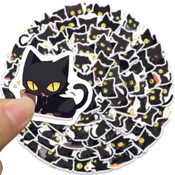 100pcs Cute Cartoon Animals Black Cats Stickers For Laptop Guitar Phone Luggage Decor Waterproof Graffiti Bicycle Car Decals (ONLINE ORDER ONLY)