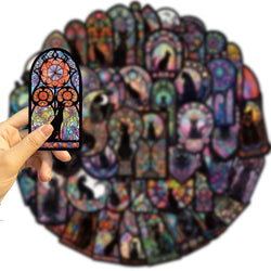10/30/50pcs Dark Art Gothic Black Cat Waterproof Stickers Cartoon Aesthetic Decals Laptop Motorcycle Luggage Car Sticker Kid Toy (Online Order Only)