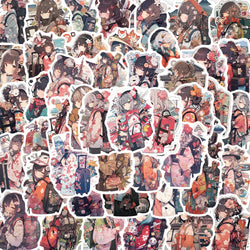 Anime Girl Kimono Stickers Set - Laptop, Phone, Car, Scrapbook Decor (Online Order Only)