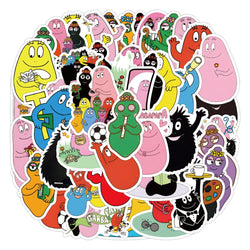 10/52Pcs Cute Les Barbapapa Stickers Skateboard Guitar Suitcase Freezer Motorcycle Classic Toy Decal Funny Sticker (ONLINE ORDER ONLY)