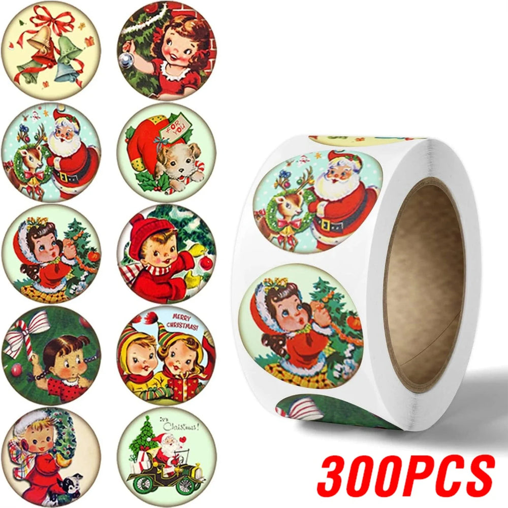 100-500pcs Merry Christmas Thank You Stickers Seal Labels For Envelope Cards Gift Package Scrapbooking Decor Stickers (ONLINE ORDER ONLY)
