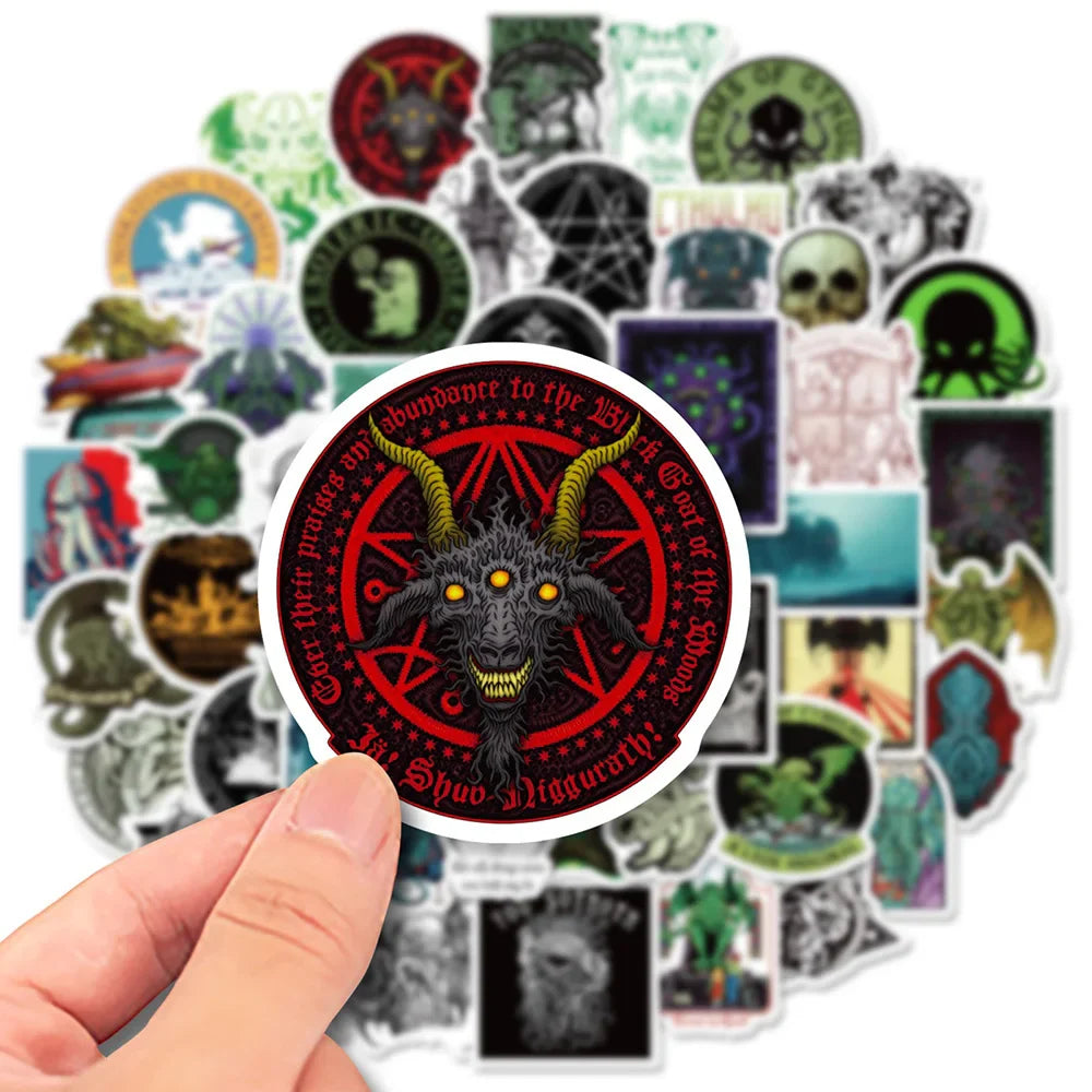 Cthulhu Skull Horror Stickers Waterproof Luggage Notebook Graffiti DIY Toy (Online Order Only)