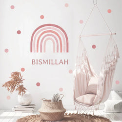 Islamic Boho Pink Blue Rainbow Dot Wall Decals Nursery Bedroom Art Stickers (Online Order Only)