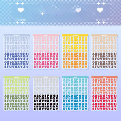 2Style 8Pcs/pack vibrant letters waterproof PET cut film handbook stickers English handbook material painting creative stickers (ONLINE ORDER ONLY)