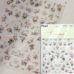 Strawberry Cherry Loquat Longan Peach Grapes Plant Red Bean Fruit Flat Realistic Painting 3D Nail Art Stickers Manicure Decals (ONLINE ORDER ONLY)