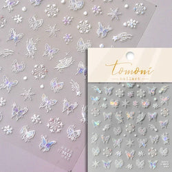 Winter Christmas Crystal Delicate Hexagon Romantic Laser Silver Chic Snowflakes Self Adhesive Nail Art Sticker 5D Manicure Decal (ONLINE ORDER ONLY)