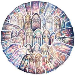 Church Windows Graffiti Stickers PVC Waterproof Decals for Motorcycle, Bike, Suitcase, Phone, Car DIY (10/30/50pcs) (Online Order Only)