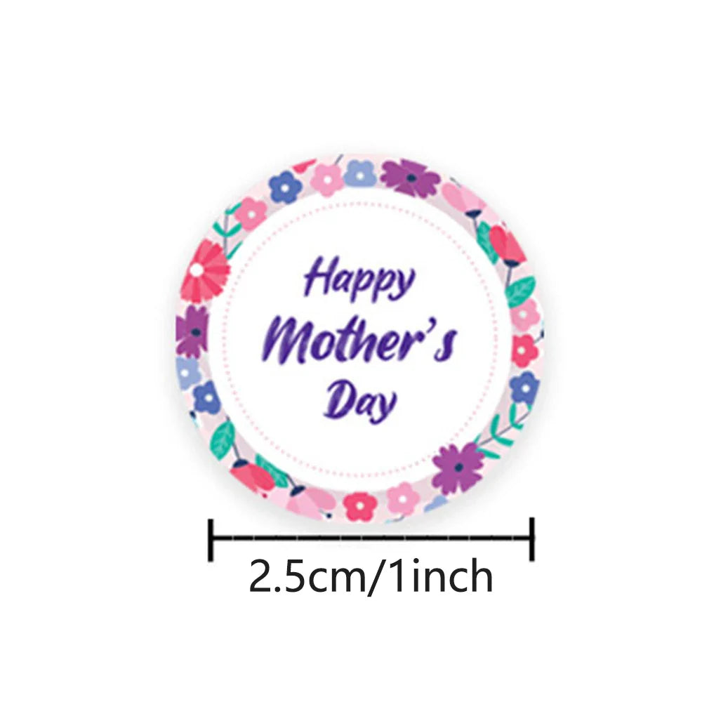 100-500pcs New Round Shape 100pcs Happy Mother's Day Gifts Label Sticker Kraft Happy Birthday Gifts Label Tag (ONLINE ORDER ONLY)