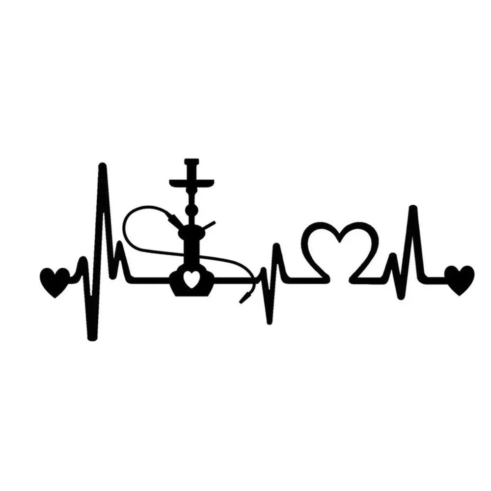 Car Stickers Decor Motorcycle Decals Hookah Heartbeat Lifeline Decal Decorative Accessories Creative Waterproof (ONLINE ORDER ONLY)